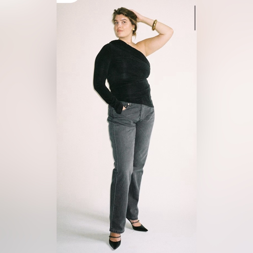 Djerf Avenue relaxed gray jeans in tall